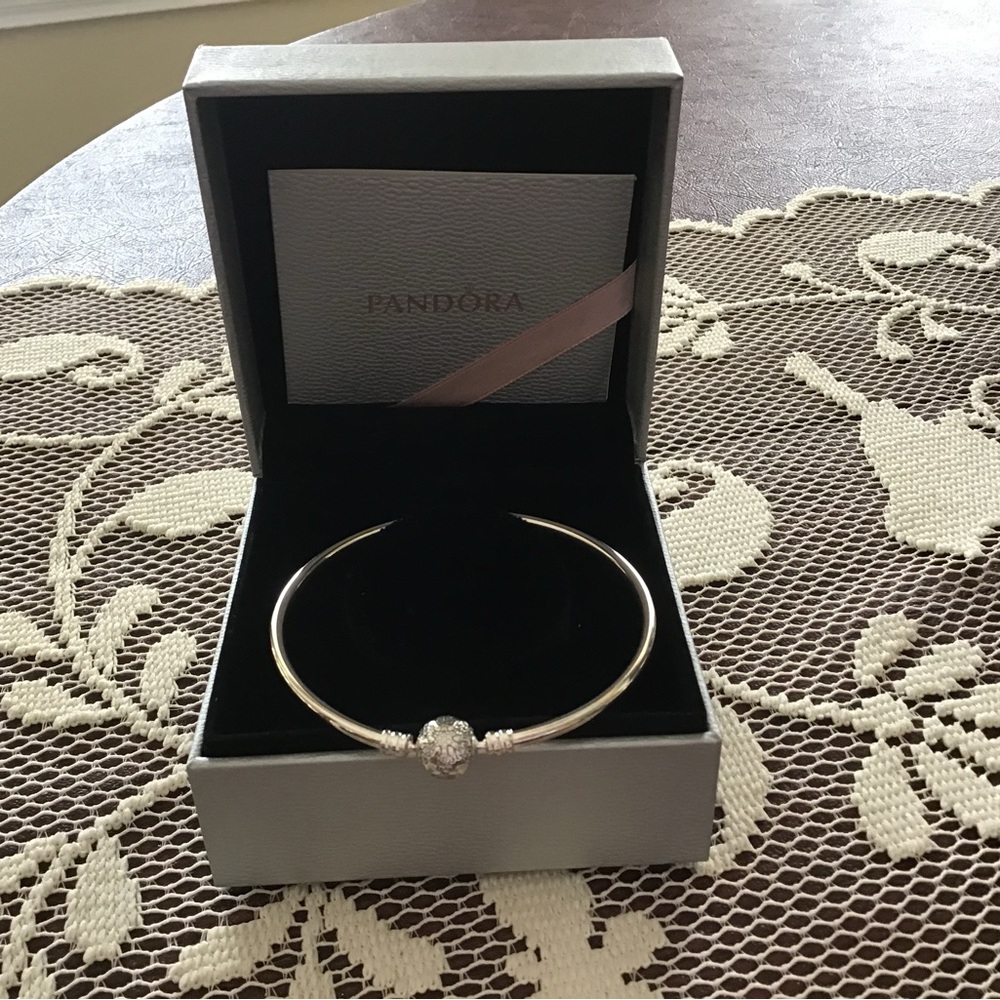 Pandora Silver Bracelet with Crystal Accent